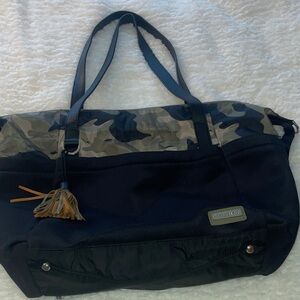 Camouflage and Black Tote Bag